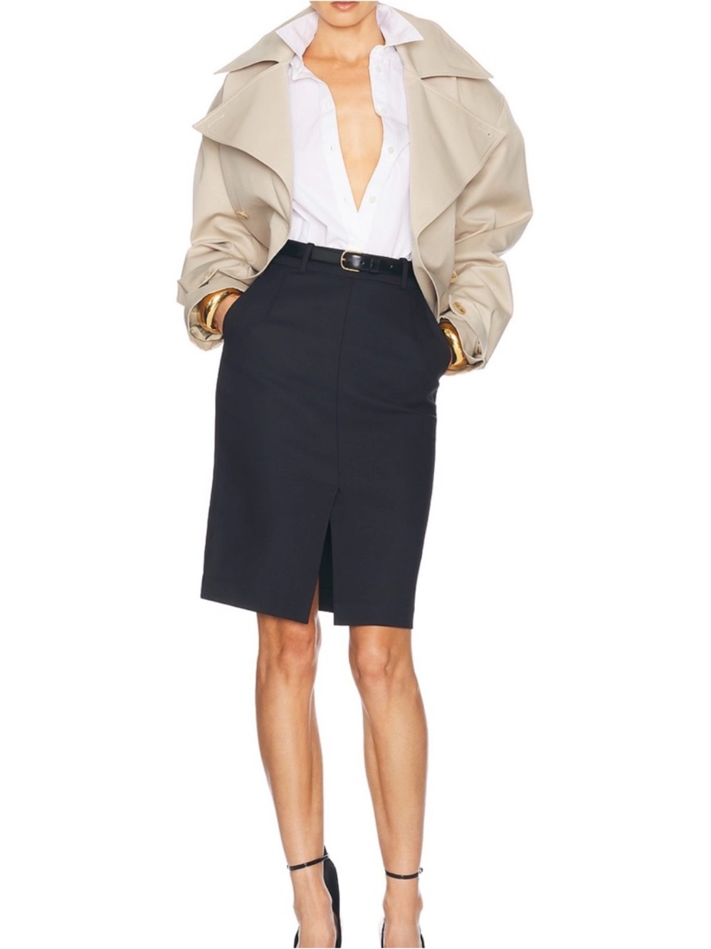 Helsa Black Pencil Skirt